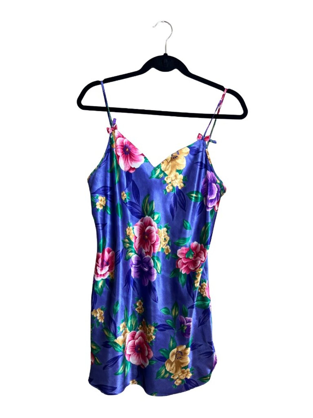 California Dynasty Vintage Floral Satin Slip Dress Medium